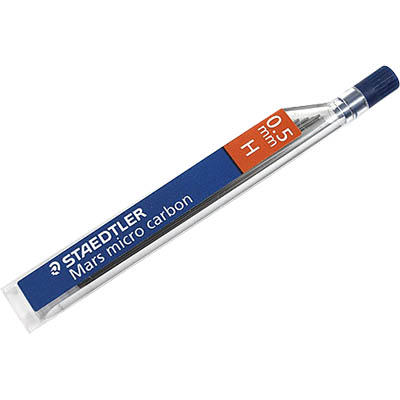 STAEDTLER 250 MARS MICRO CARBON MECHANICAL PENCIL LEAD REFILL H 05MM TUBE 12