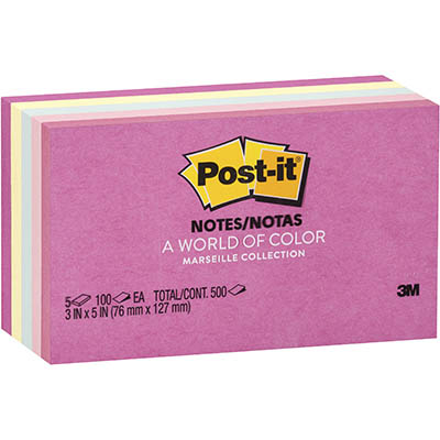 POSTIT 655AST NOTES 76 X 127MM MARSEILLE PACK 5