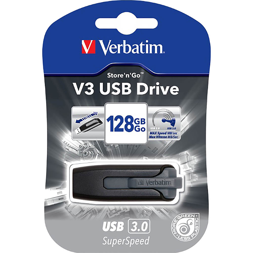 VERBATIM STORENGO V3 USB DRIVE 128GB GREY