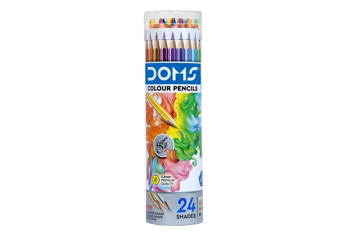 DOMS COLOUR PENCILS  ROUND TIN BOX 242 COLOURS