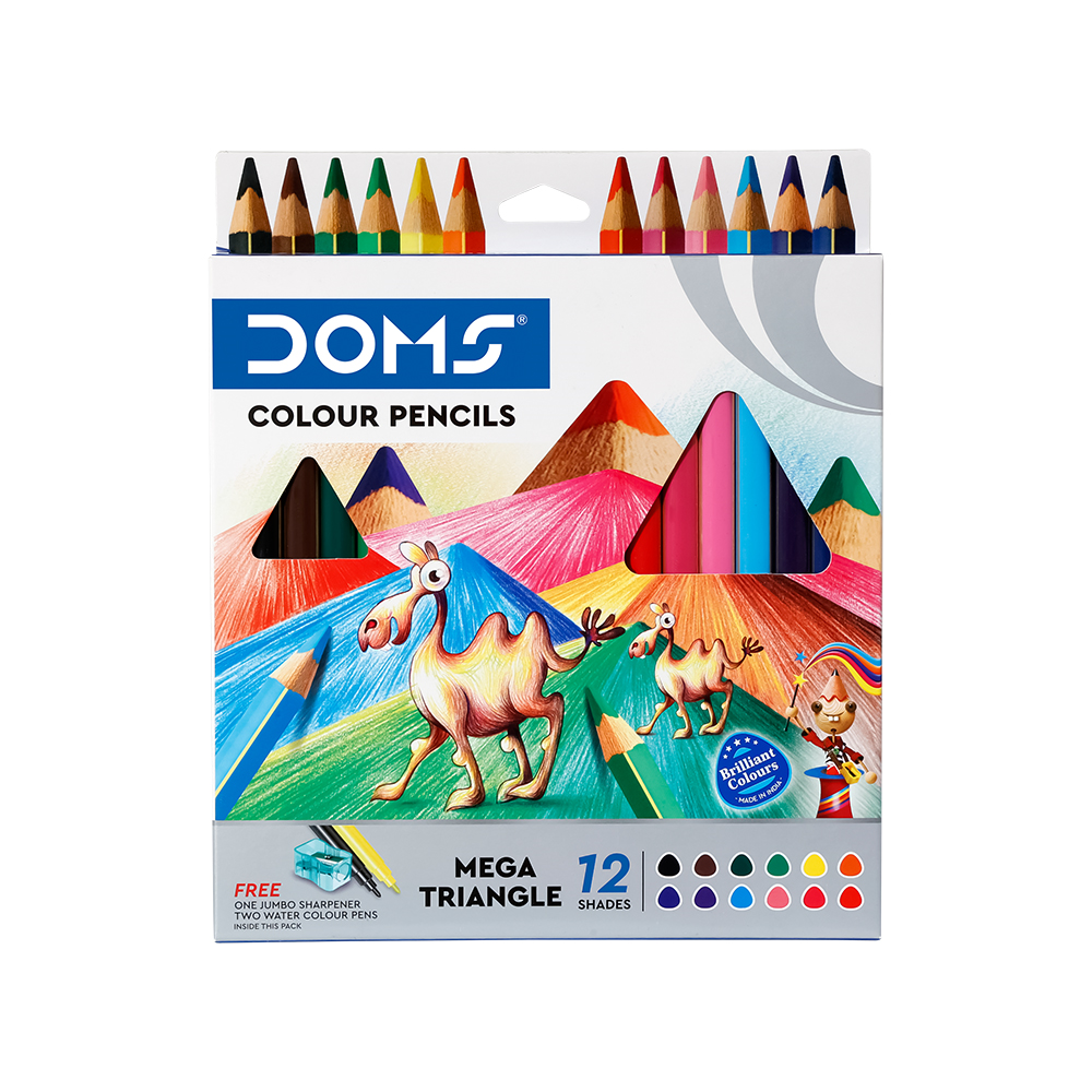 PICTOR DOMS PREMIUM JUMBO COLOURED PENCILS 50MM PACK 12
