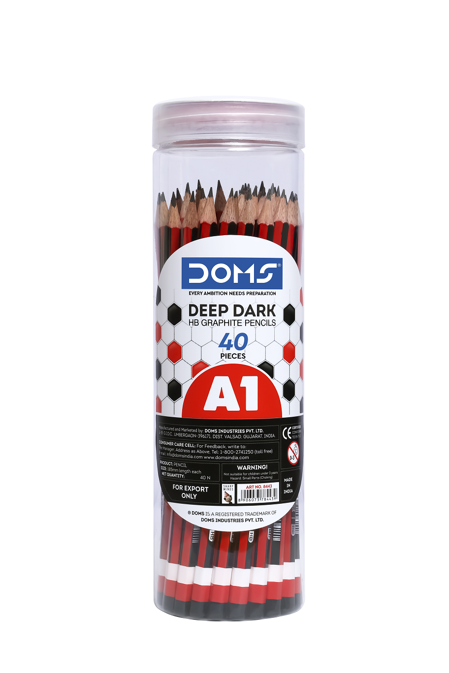 DOMS A1 DEEP DARK HB HEXAGONAL PENCILS