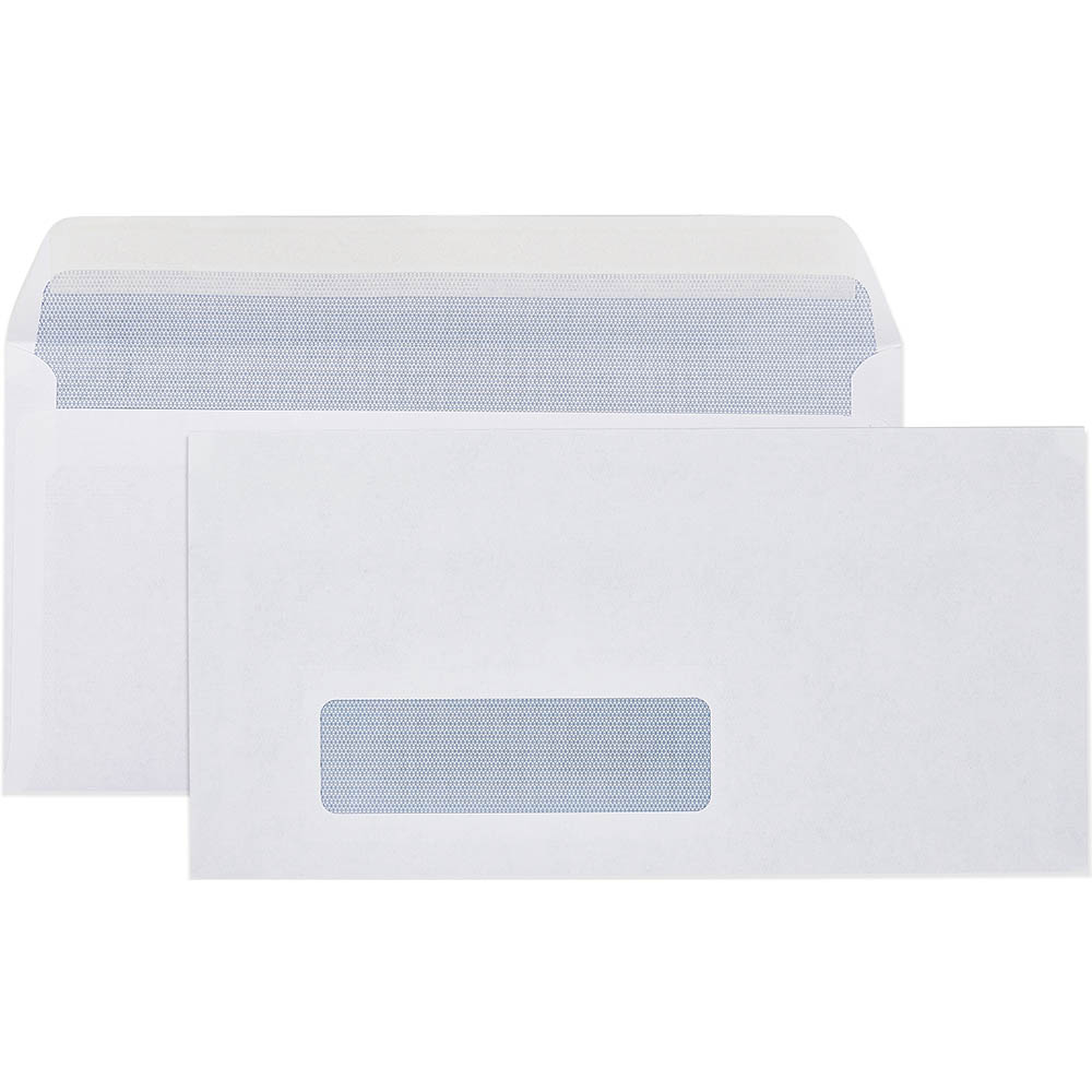 CUMBERLAND DL ENVELOPES SECRETIVE WALLET WINDOWFACE STRIP SEAL 80GSM 110 X 220MM WHITE BOX 500
