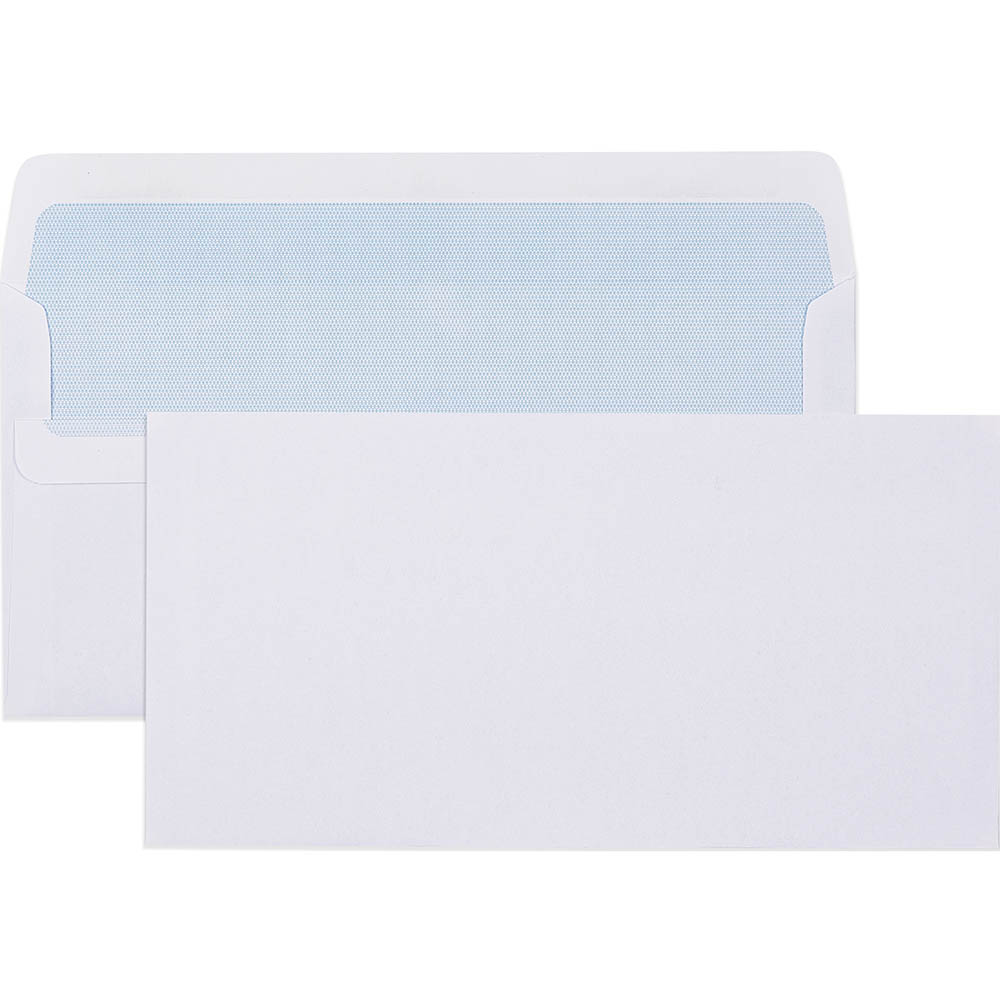 CUMBERLAND DLX ENVELOPES SECRETIVE WALLET PLAINFACE SELF SEAL 80GSM 235 X 120MM WHITE BOX 500