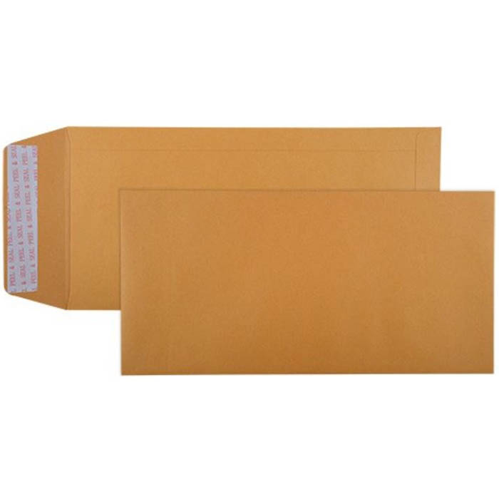 CUMBERLAND ENVELOPES POCKET PLAINFACE STRIP SEAL 85GSM 305 X 150MM GOLD BOX 250