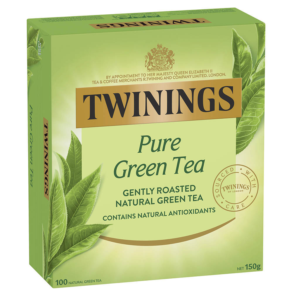 TWININGS PURE GREEN TEA BAGS PACK 100