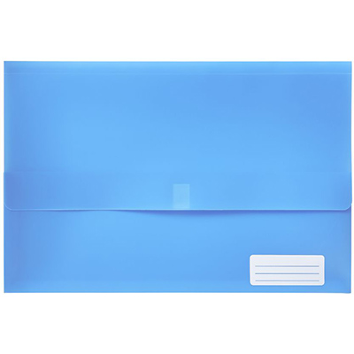 PICTOR FOOLSCAP POLY DOCUMENT WALLET WITH VELCRO BLUE