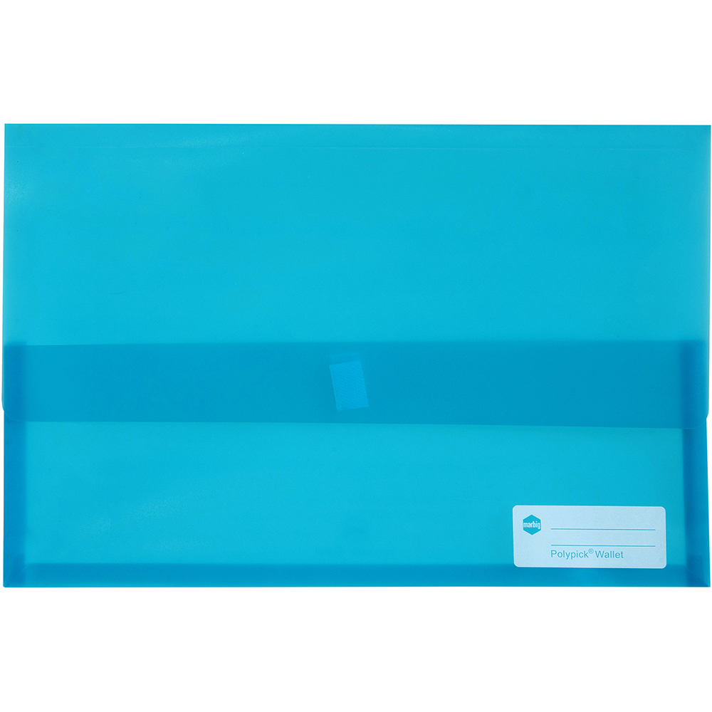 MARBIG POLYPICK DOCUMENT WALLET FOOLSCAP TRANSLUCENT MARINE