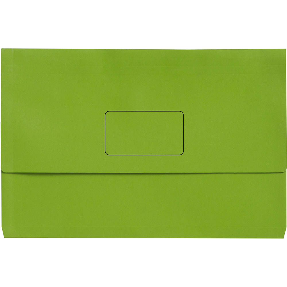 MARBIG SLIMPICK DOCUMENT WALLET FOOLSCAP BRIGHTS GREEN PACK 10