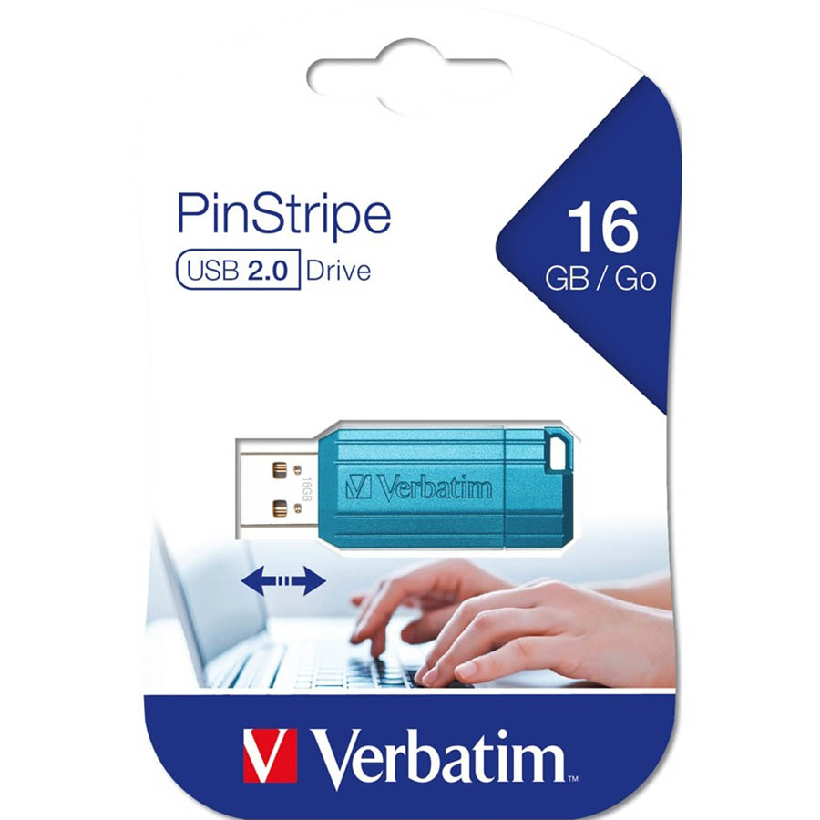 VERBATIM STORENGO PINSTRIPE USB FLASH DRIVE 20 16GB PINK