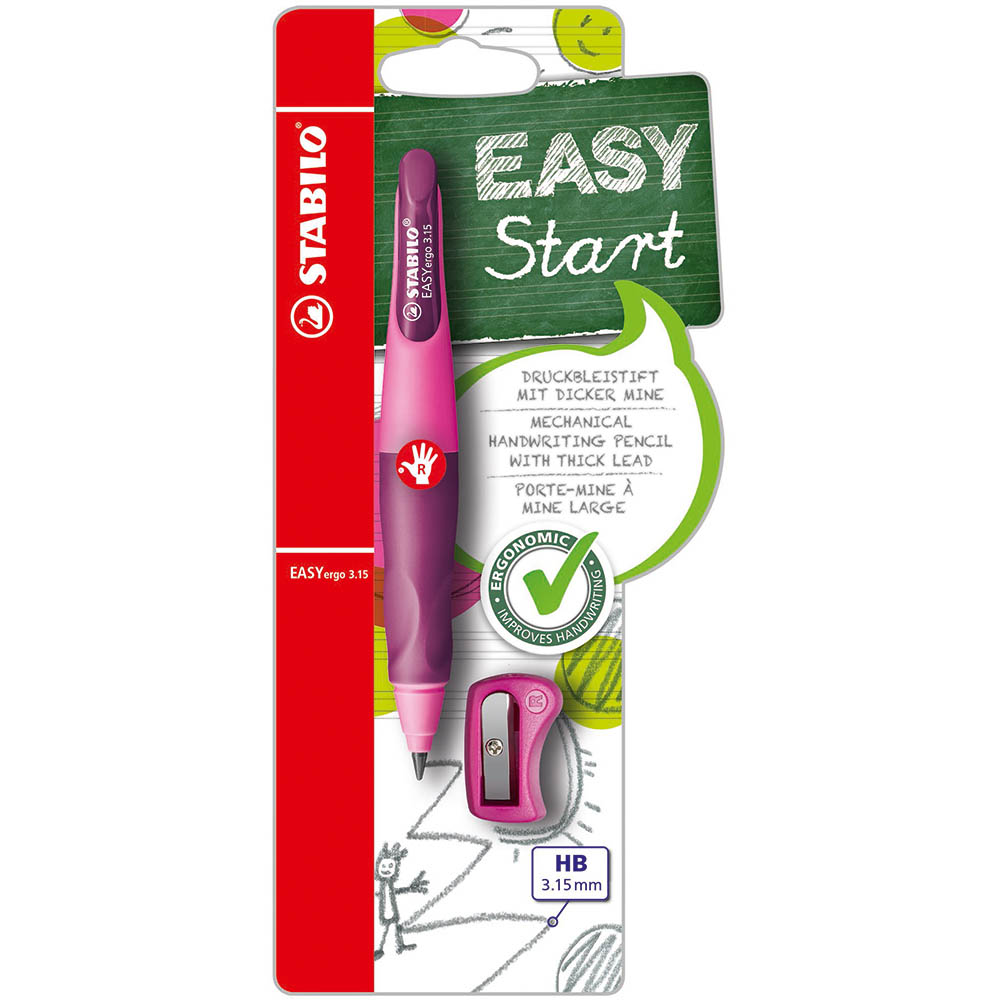 STABILO EASY ERGO MECHANICAL PENCIL RIGHT HAND PINK