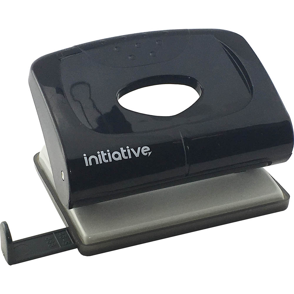 INITIATIVE HOLE PUNCH 2 HOLE 20 SHEET MEDIUM PLASTIC BLACK