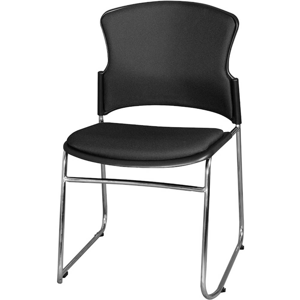 STEELCO ADAM VISITOR CHAIR SLED BASE FABRIC BLACK