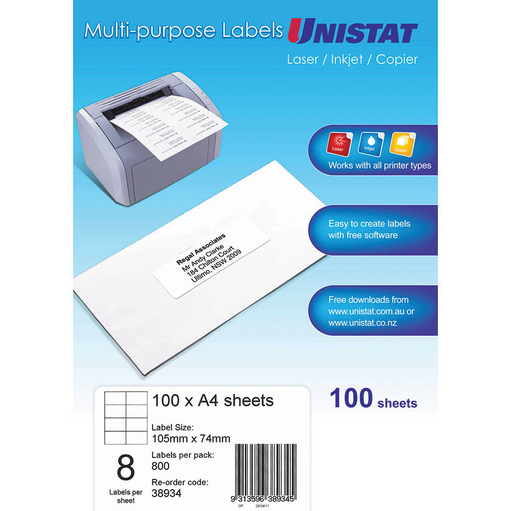 Unistat Multipurpose Labels