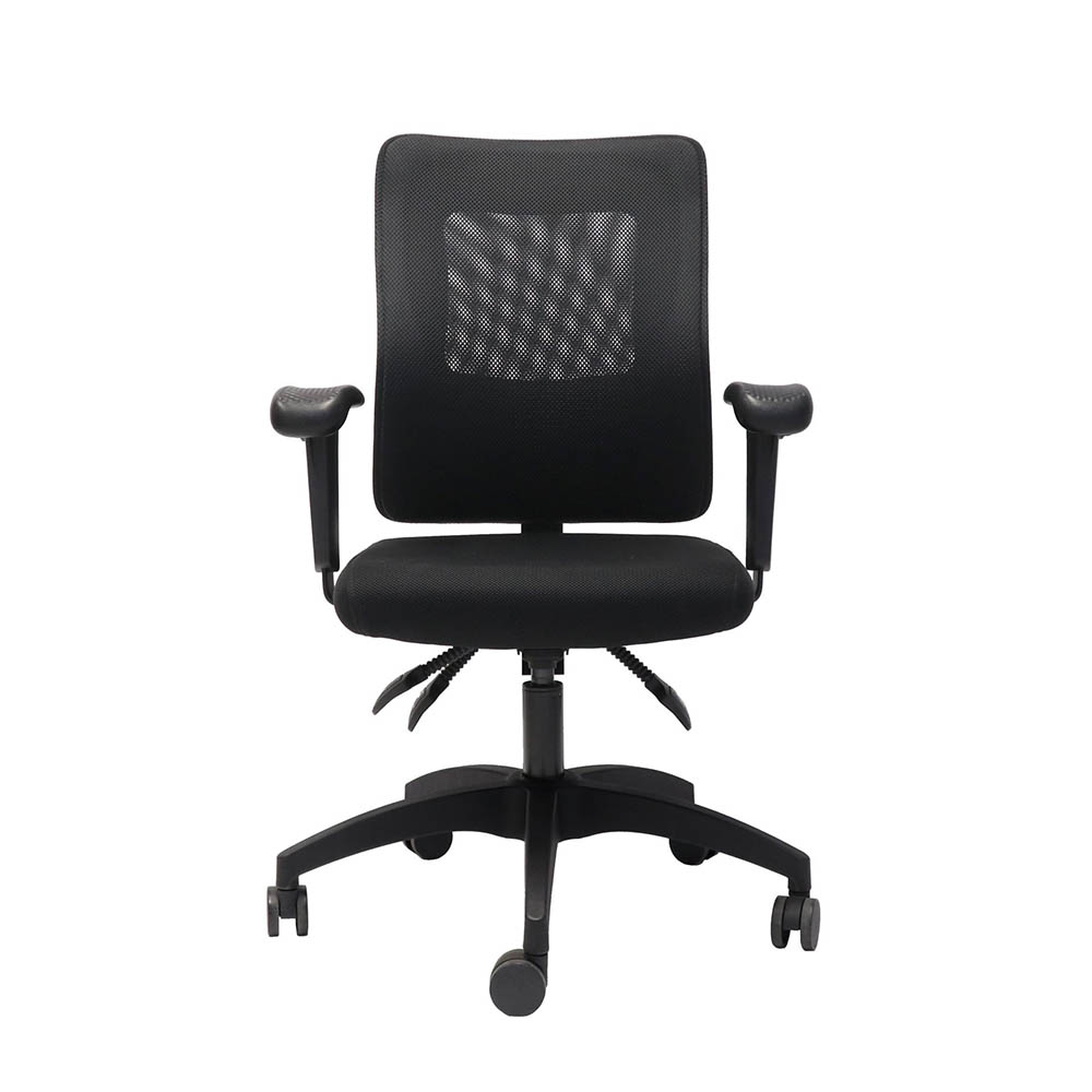 RAPIDLINE AM100 OPERATOR CHAIR MEDIUM MESH BACK ARMS BLACK