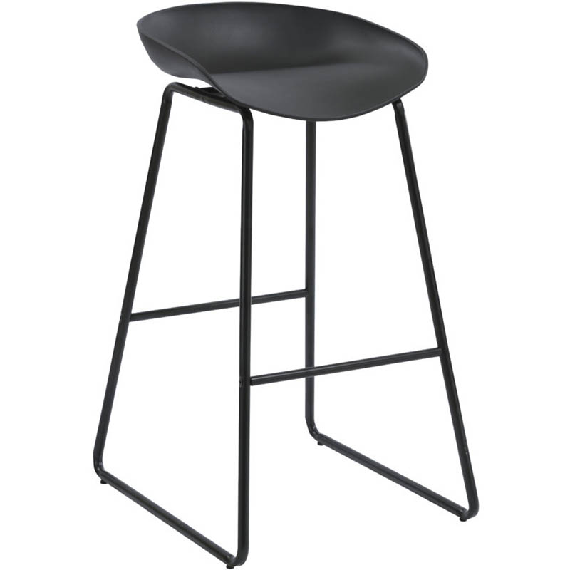 RAPIDLINE ARIES BARSTOOL BLACK POWDERCOATED FRAME WITH POLYPROPYLENE SHELL SEAT BLACK