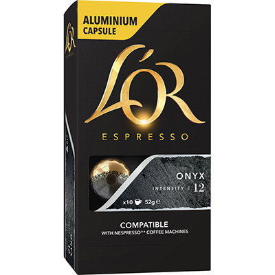 LOR ESPRESSO NESPRESSO COMPATIBLE COFFEE CAPSULES ONYX PACK 10