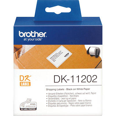BROTHER DK11202 LABEL ROLL 62 X 100MM WHITE ROLL 300