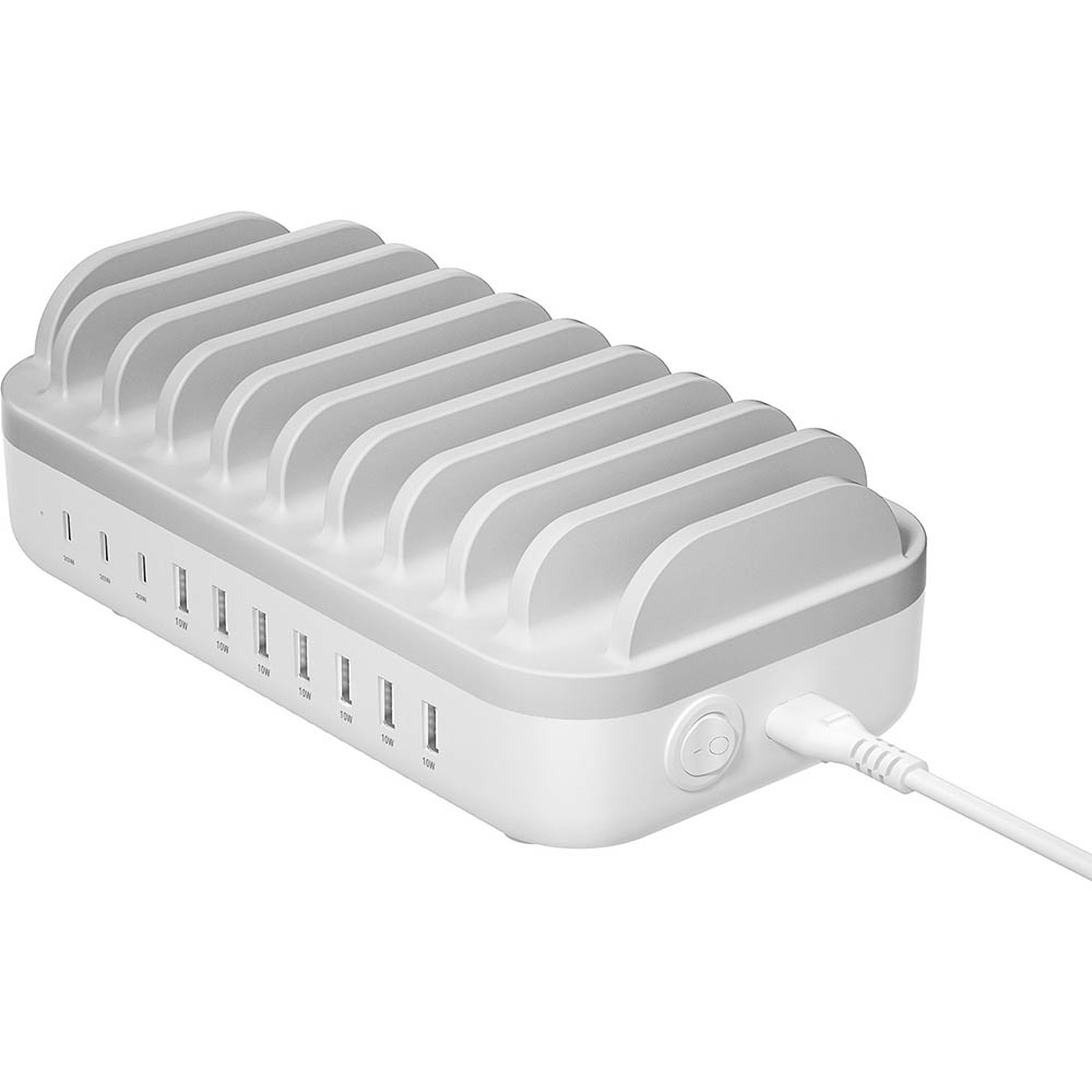 COMSOL 10 PORT USBC AND USBA CHARGING STATION 120W WHITE