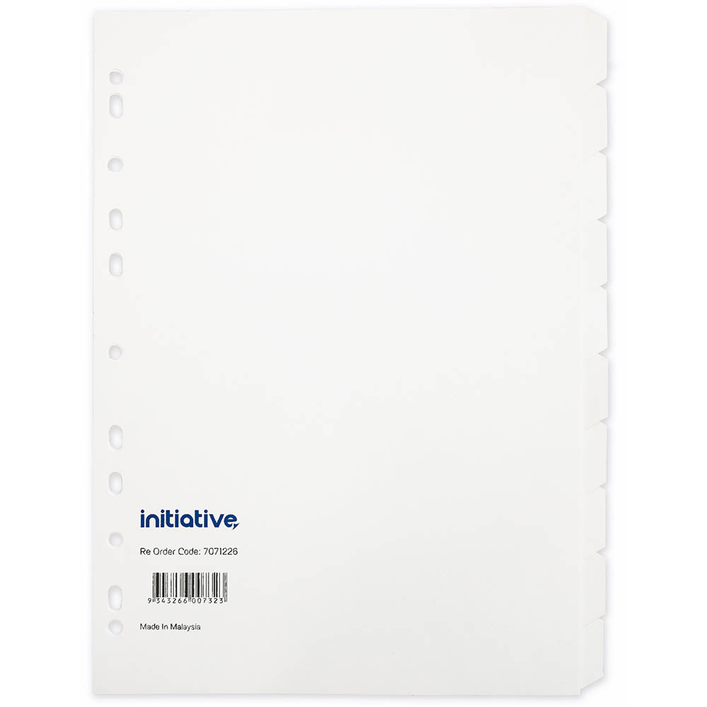INITIATIVE DIVIDERS MANILLA 10TAB A4 WHITE