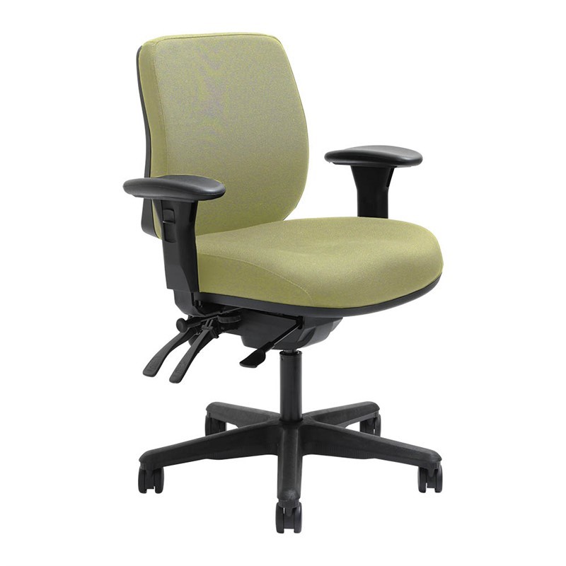 DAL ERGOSELECT SPARK ERGONOMIC CHAIR MEDIUM BACK 3 LEVER SEAT SLIDE BLACK NYLON BASE ADJUSTABLE ARMS APPLE