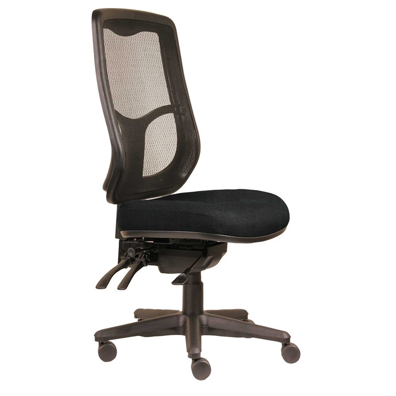 DAL ERGOSELECT SWIFT ERGONOMIC CHAIR HIGH MESH BACK 3 LEVER SEAT SLIDE BLACK NYLON BASE  ONYX