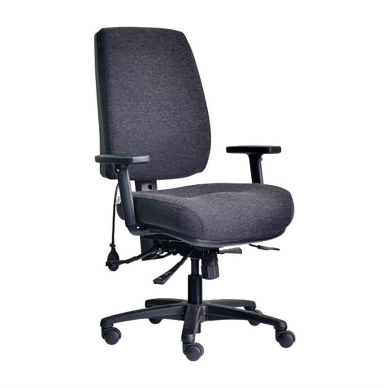DAL ERGOSELECT STRIDE CHAIR HIGH BACK BLACK NYLON BASE ADJUSTABLE ARMS MEDIUM SEAT FABRIC BLACK
