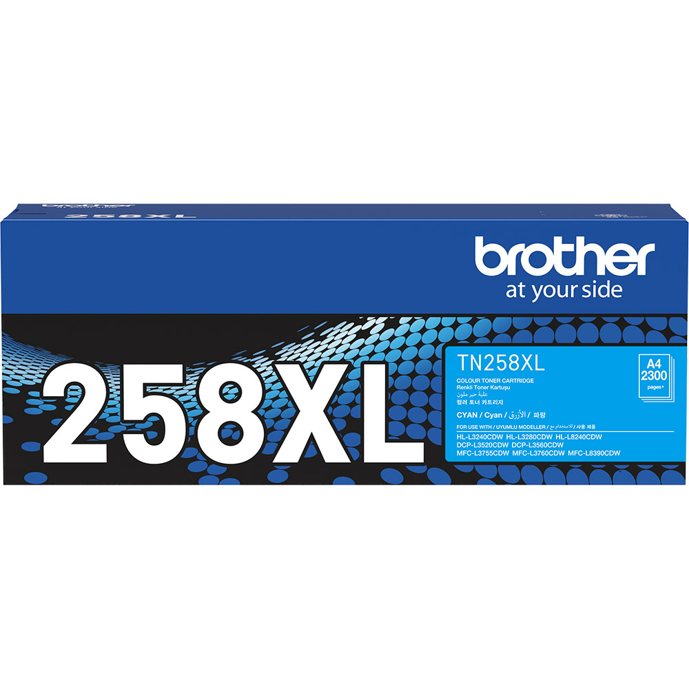 BROTHER TN258XLC TONER CARTRIDGE HIGH YIELD CYAN