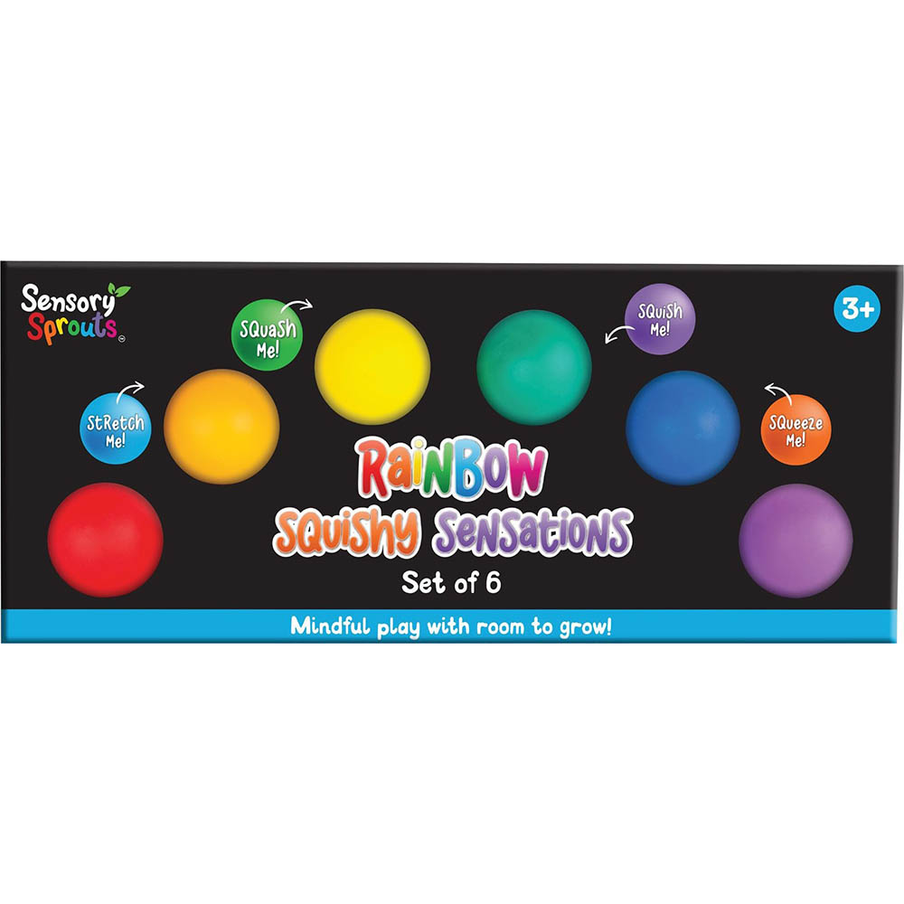 SENSORY SPROUTS RAINBOW SQUISHY SENSATIONS ASSORTED BOX 6