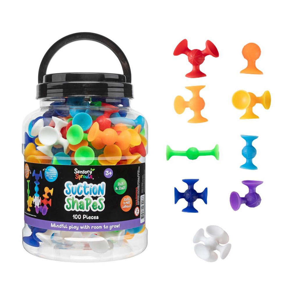 SENSORY SPROUTS SUCTION SHAPES ASSORTED SET 100