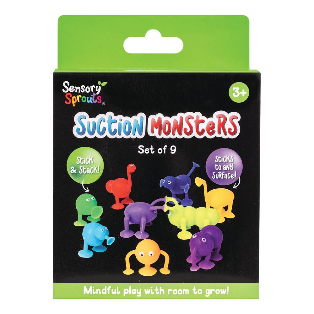 SENSORY SPROUTS SUCTION MONSTERS ASSORTED SET 9