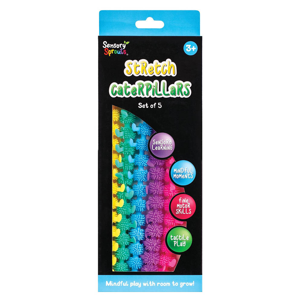 SENSORY SPROUTS STRETCH CATERPILLARS ASSORTED SET 5