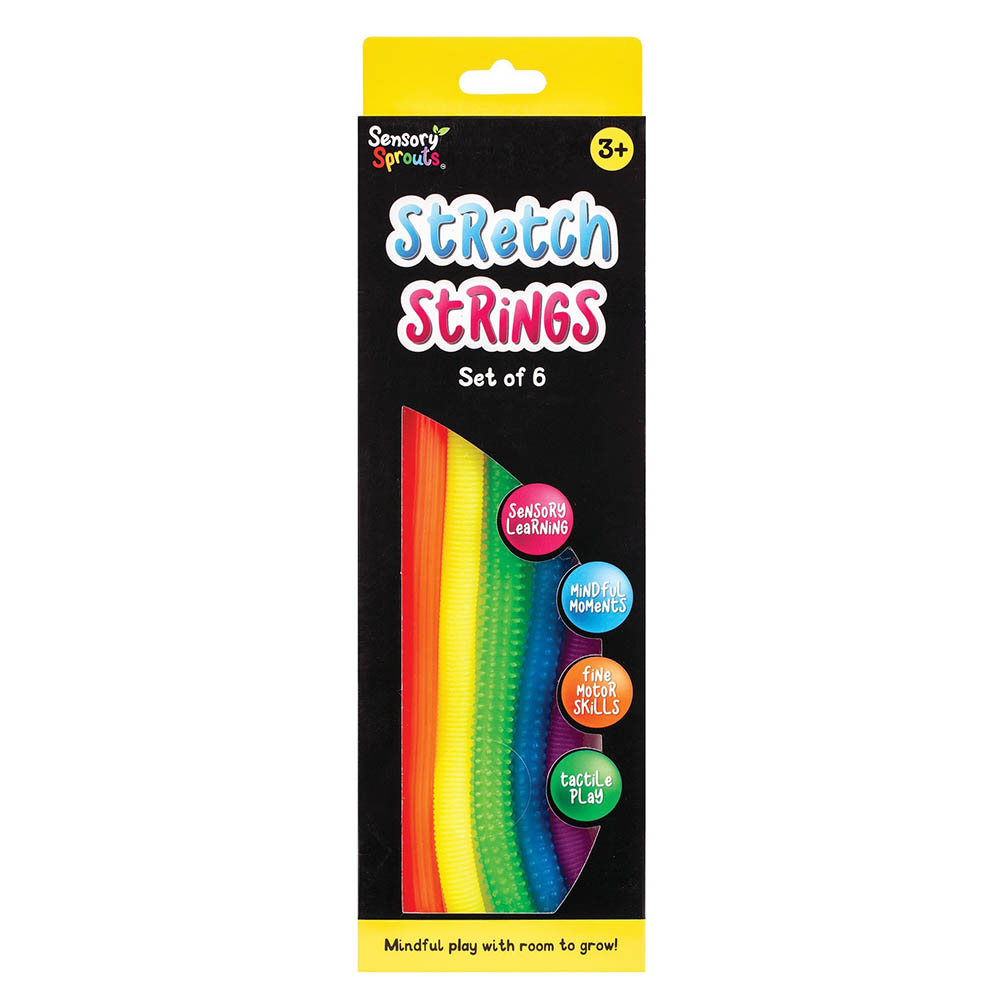 SENSORY SPROUTS STRETCH STRINGS ASSORTED SET 6