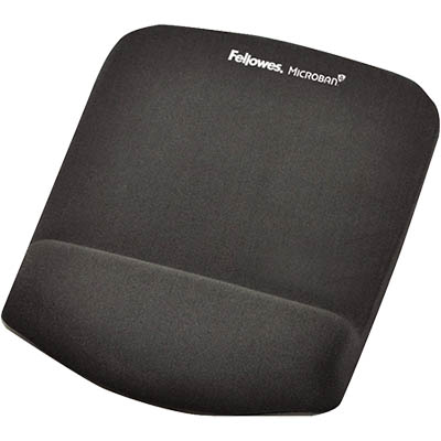 FELLOWES MOUSE PAD WITH WRIST REST PLUSH TOUCH MICROBAN MEMORY FOAM GRAPHITE