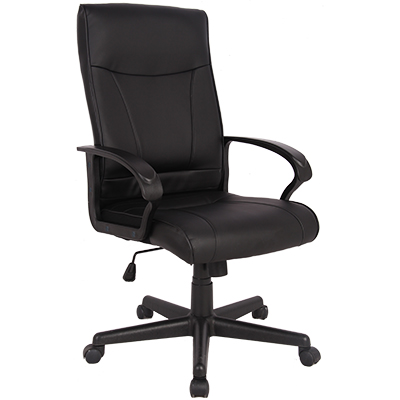 SYLEX HEMSWORTH EXECUTIVE CHAIR 1LEVER BONDED LEATHER BLACK