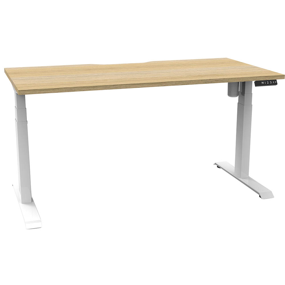 RAPIDLINE BOOST LIGHT SINGLE SIDED WORKSTATION 1500MM NATURAL OAK TOP  WHITE FRAME