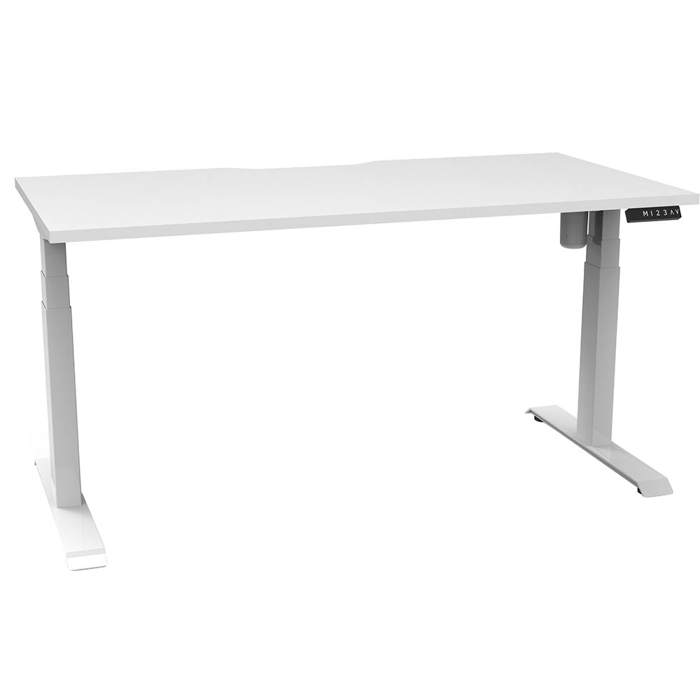 RAPIDLINE BOOST LIGHT SINGLE SIDED WORKSTATION 1500MM NATURAL WHITE TOP  WHITE FRAME
