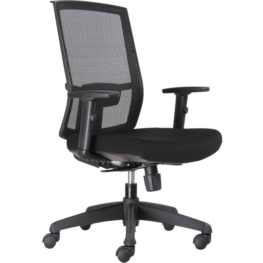 RAPIDLINE KAL TASK CHAIR MEDIUM MESH BACK ARMS BLACK