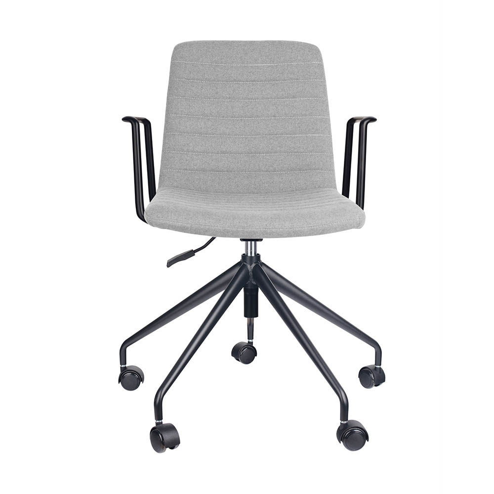 RAPIDLINE PIXEL SWIVEL 5 STAR BASE CHAIR WITH ARMS LIGHT GREYBLACK