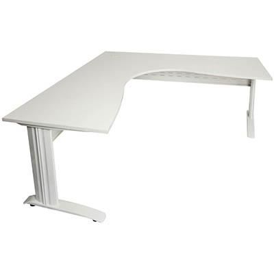 RAPID SPAN CORNER WORKSTATION WITH METAL MODESTY PANEL 1800 X 1500 X 700MM NATURAL WHITEWHITE
