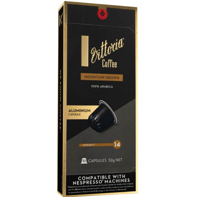 VITTORIA NESPRESSO COMPATIBLE COFFEE CAPSULES MOUNTAIN GROWN PACK 10
