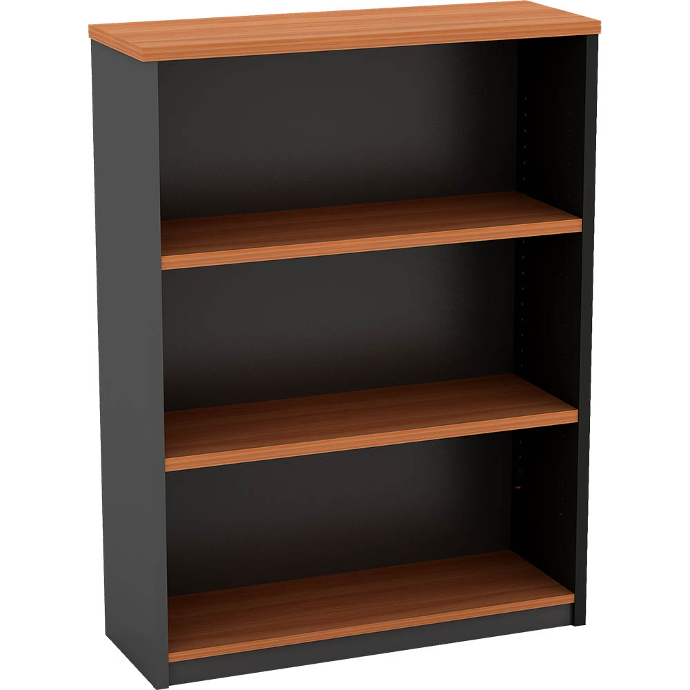 OM OPEN BOOKCASE 900 X 320 X 1200MM CHERRYCHARCOAL