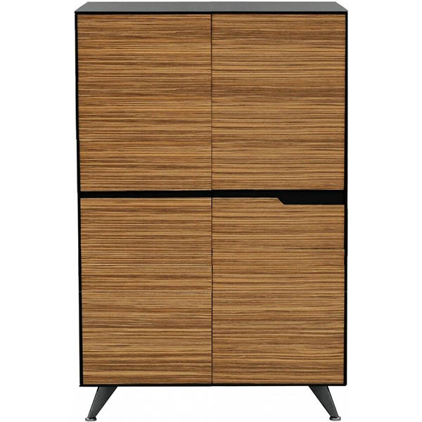NOVARA CABINET 4 DOOR 1224 X 425 X 1750MM ZEBRANO TIMBER VENEER