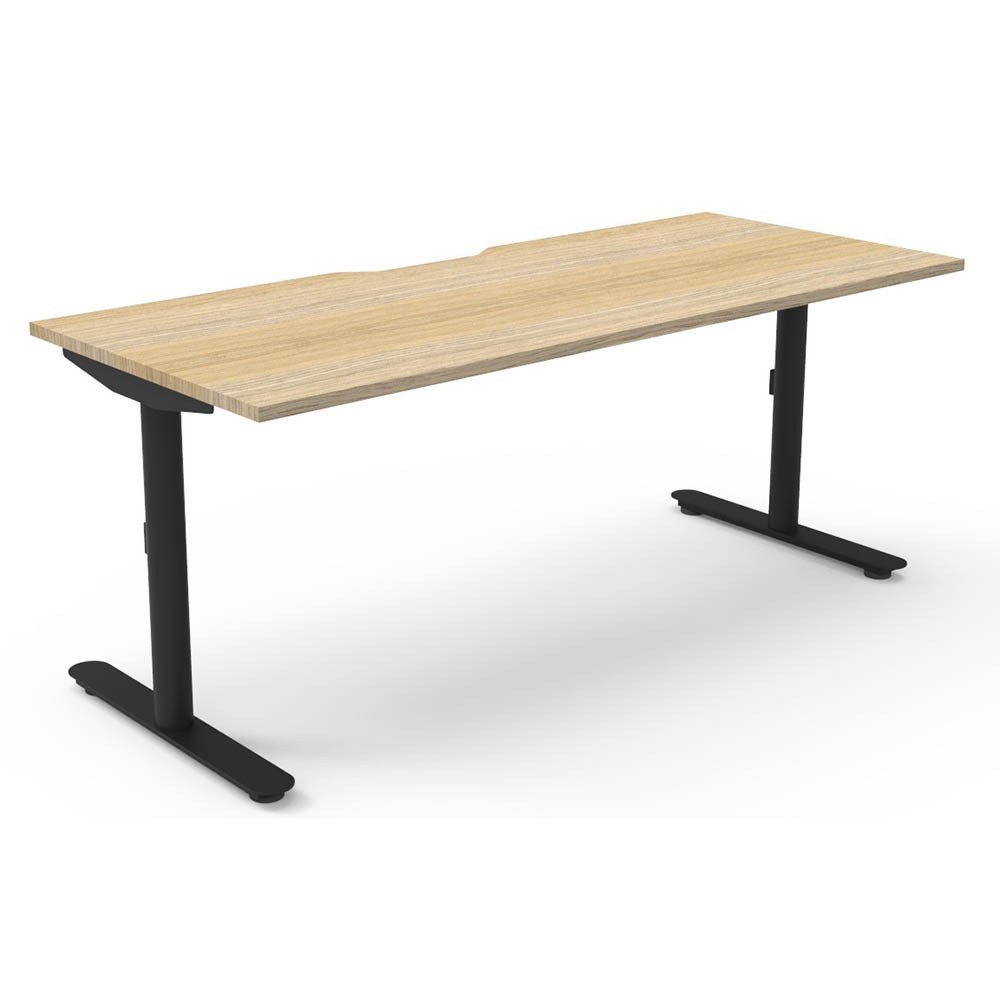RAPIDLINE HALO STATIC SINGLE SIDED WORKSTATION 1800 X 750MM NATURAL OAKBLACK