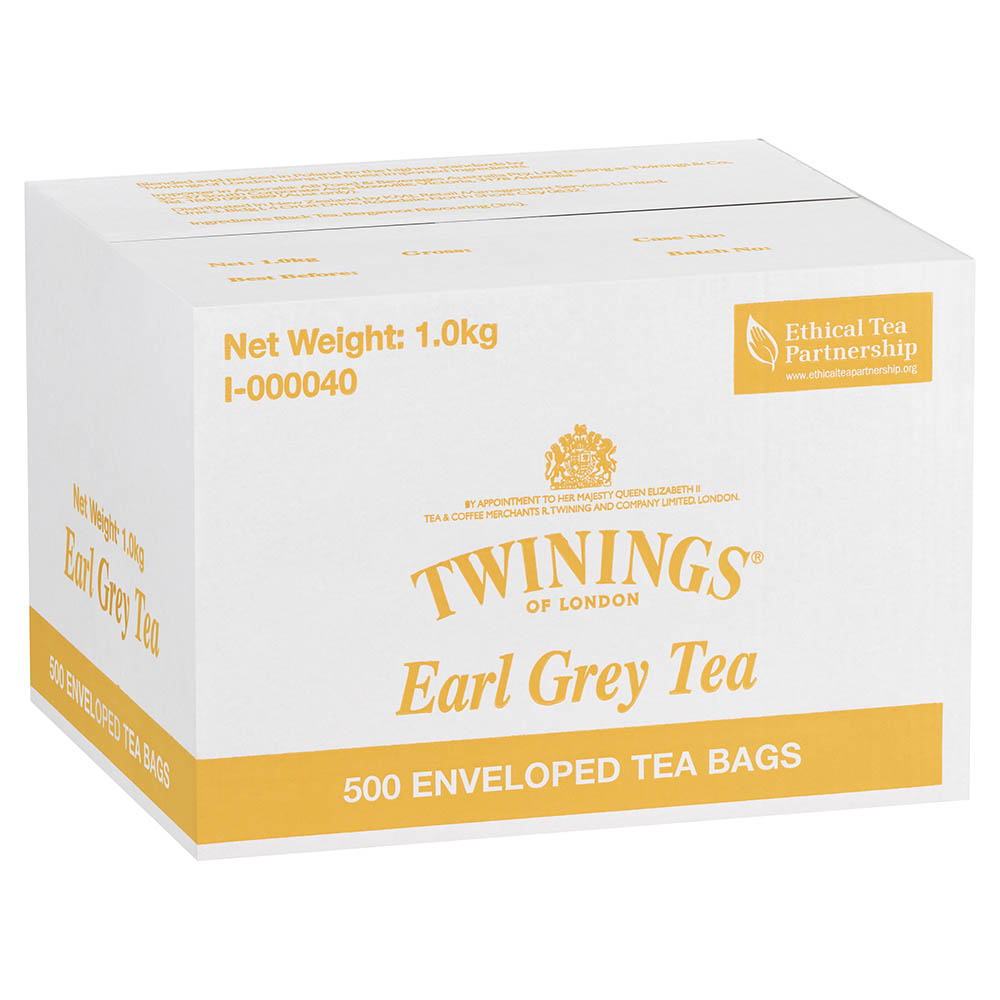 TWININGS EARL GREY ENVELOPE TEA BAGS CARTON 500