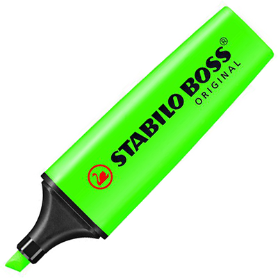 STABILO BOSS HIGHLIGHTER CHISEL GREEN
