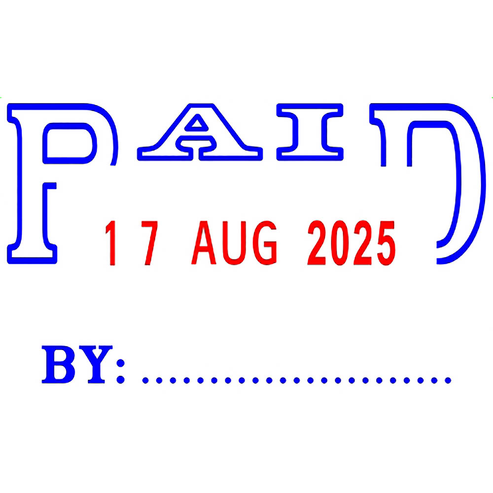 DESKMATE SELFINKING DATE STAMP PAID BLUERED