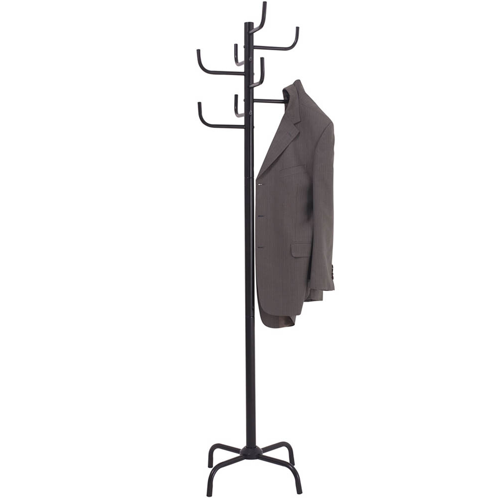 JASTEK 8 HOOK COAT RACK BLACK