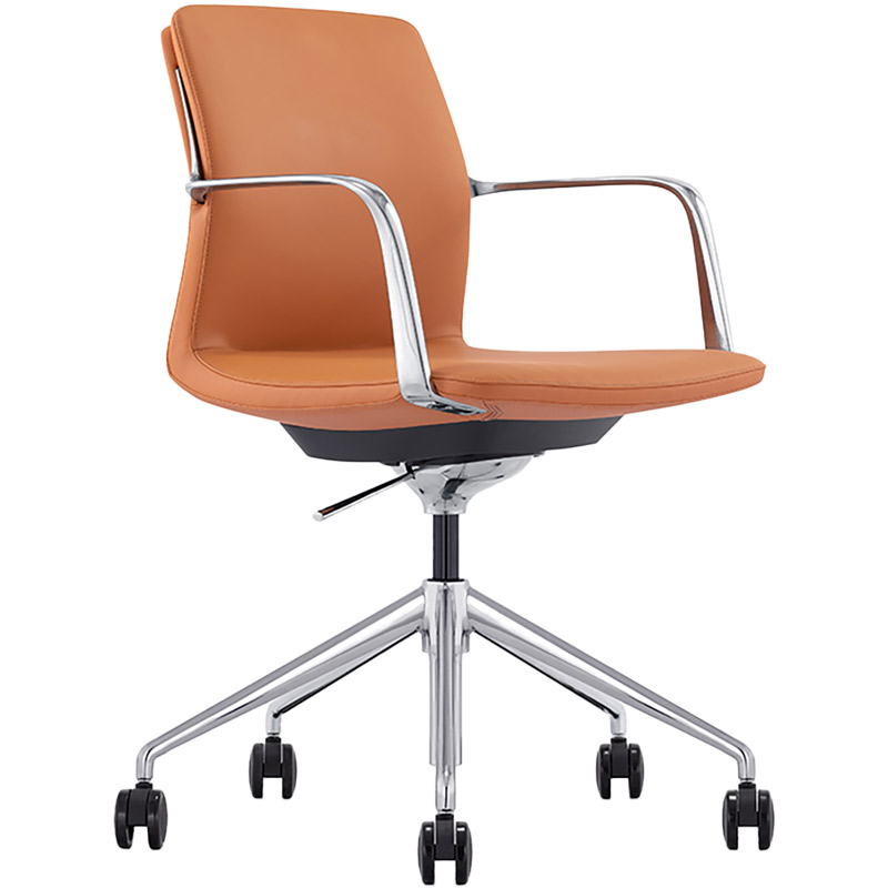 EXECUTIVE PORTFOLIO GRANGE CHAIR MEDIUM BACK GENUINE LEATHER 490 X 450 X 805MM ORANGE