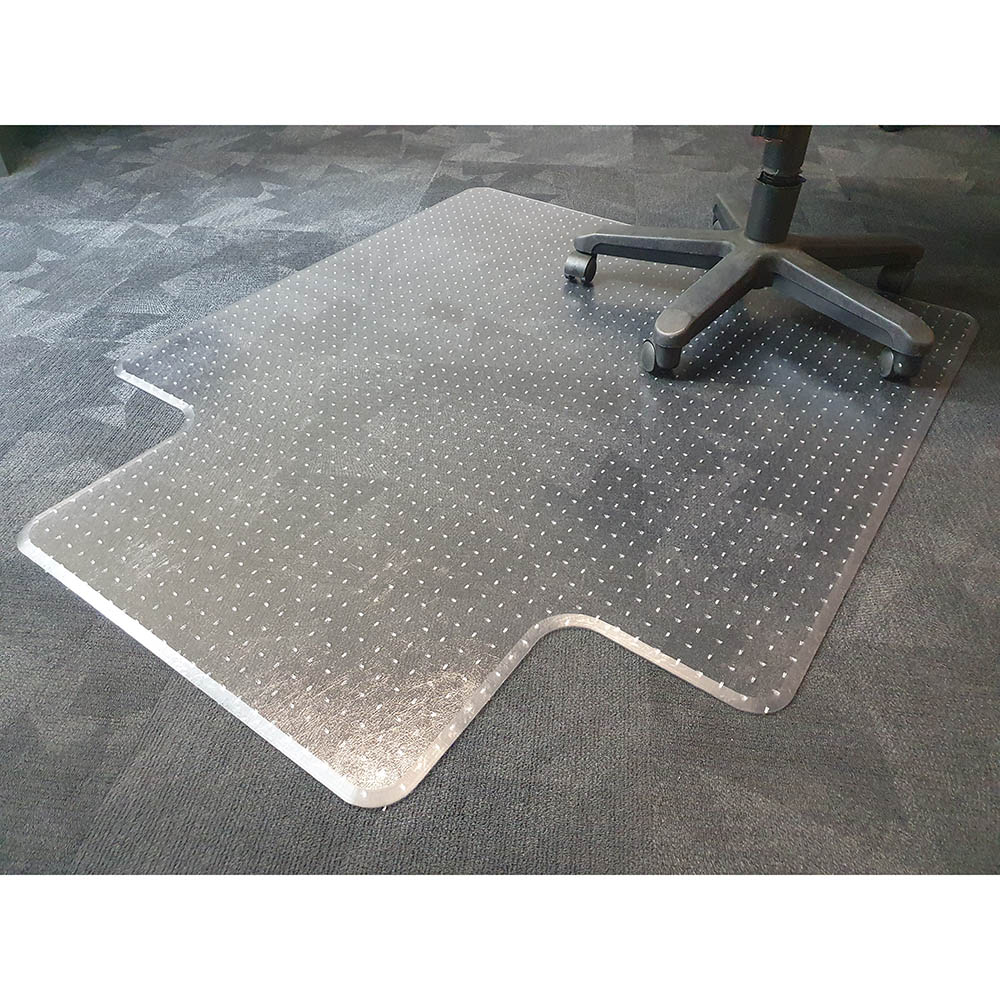 ANCHORMAT DELUXE CHAIRMAT PVC KEYHOLE CARPET 1150 X 1350MM CLEAR